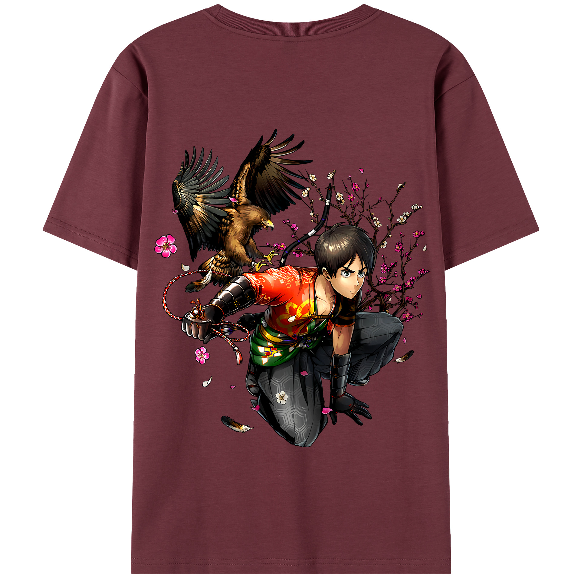 （画像用） 進撃の巨人 エレン･イェーガー Attack on Titan Eren Jäger 綿100％半袖Tシャツ（背面プリント）